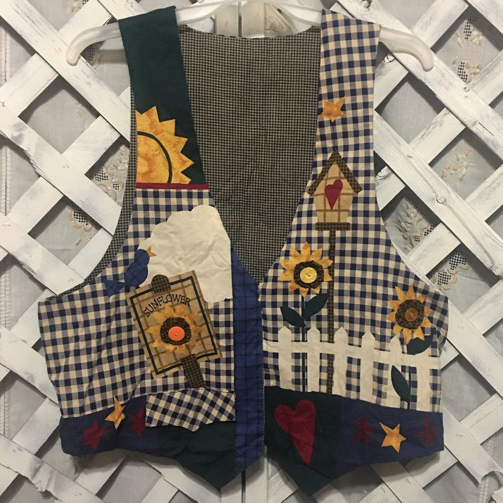 Women's Hand Made Vest Reversable Country
